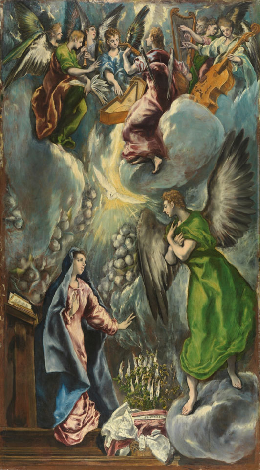 El Greco (Doménikos Theotokopoulos), Annunciatie, 1597-1600, Prado-Madrid